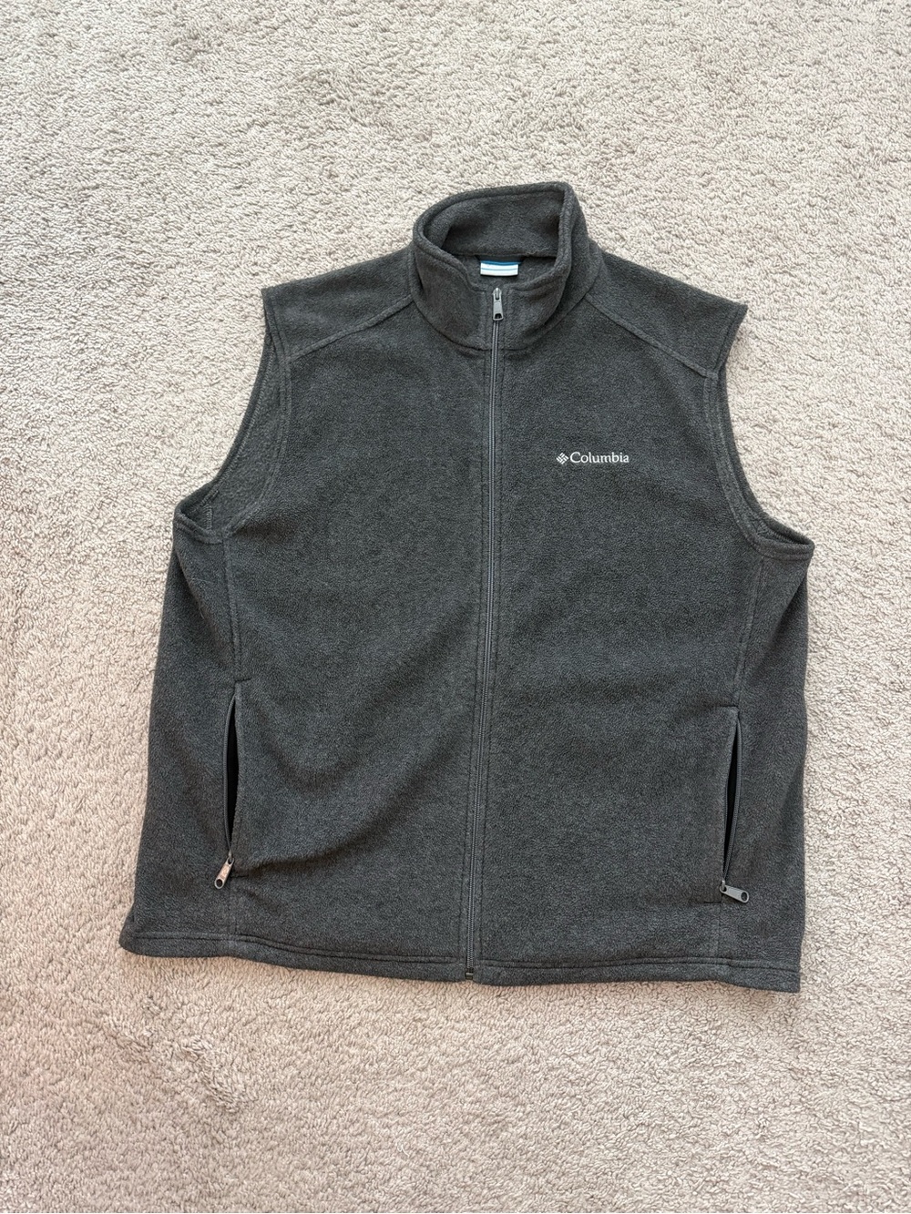 Columbia Charcoal Gray Zip-Up Fleece Vest